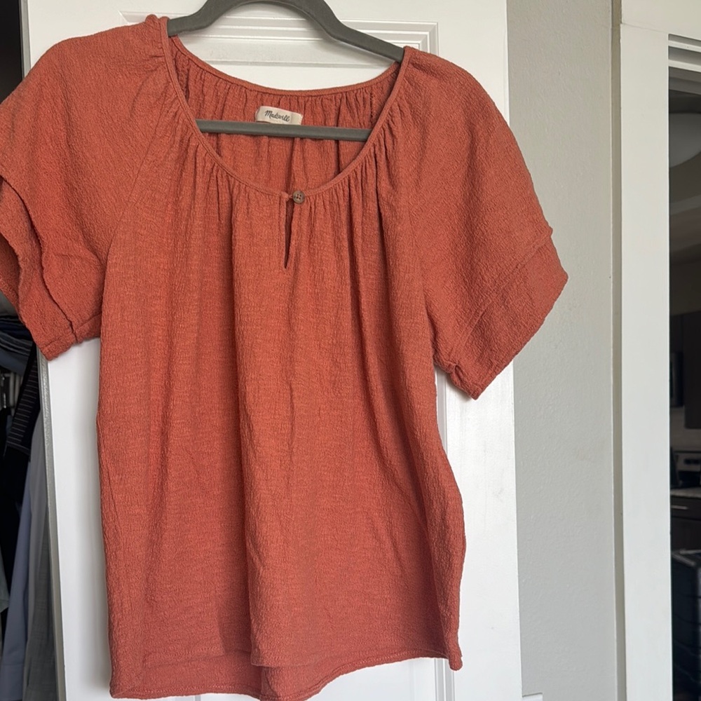 Madewell Terracotta Textured Top